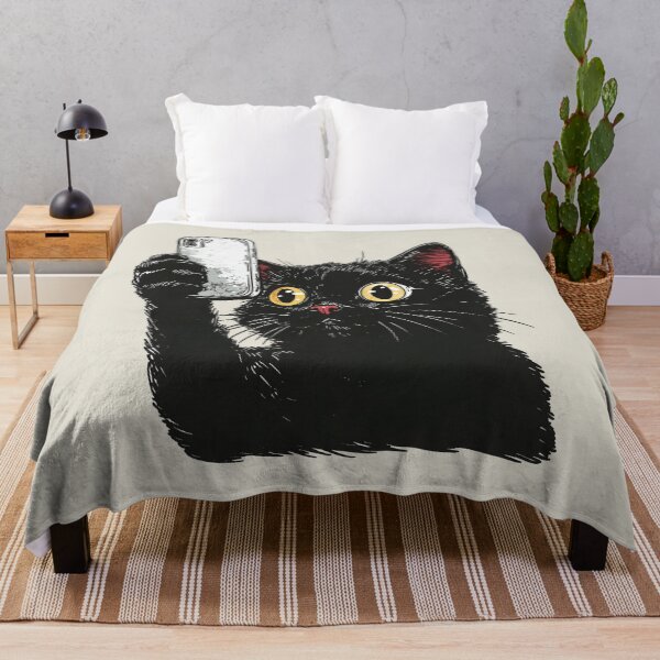 Item preview, Black Cat Selfie Social Media Influencer designed and sold by OrenjiArtShop.