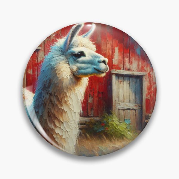 Item preview, Countryside Delight: Llama and Rustic Red Barn  designed and sold by mustardseed-410.