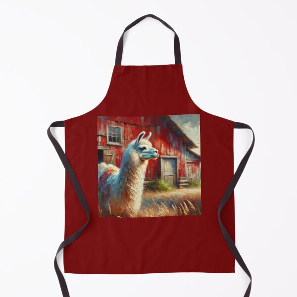 Item preview, Countryside Delight: Llama and Rustic Red Barn designed and sold by mustardseed-410.