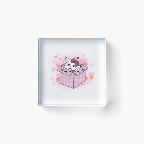 Item preview, Stay Focus Cat In Box Cute Kawaii Quote designed and sold by keialtivariety.