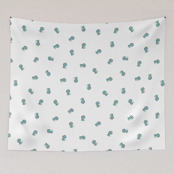 Item preview, Cute green baby dinosaur pattern on white background designed and sold by BellaRoxiell.