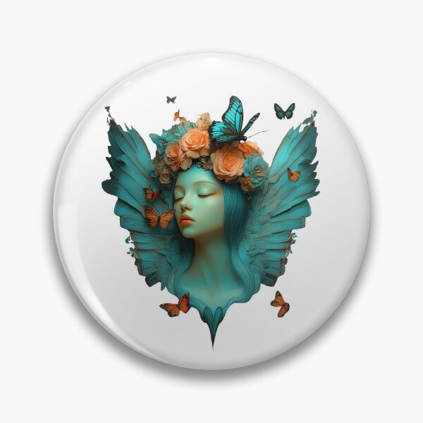 Item preview, Dreamy Blue Muse with Butterflies - Ethereal Floral Spirit designed and sold by BeautyPulse.