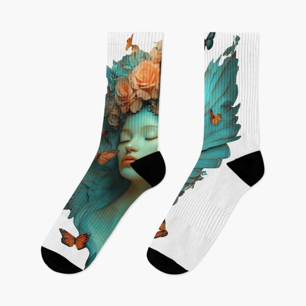 Item preview, Dreamy Blue Muse with Butterflies - Ethereal Floral Spirit designed and sold by BeautyPulse.