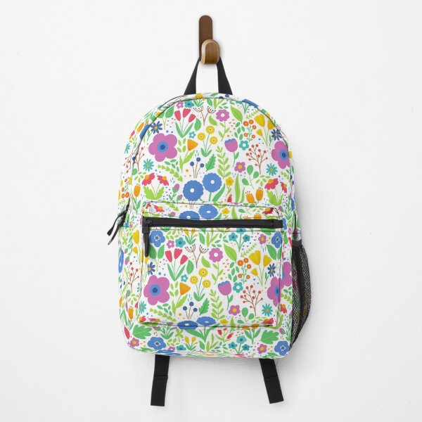 Item preview, White bright colourful floral designed and sold by TheLaughingSloth.
