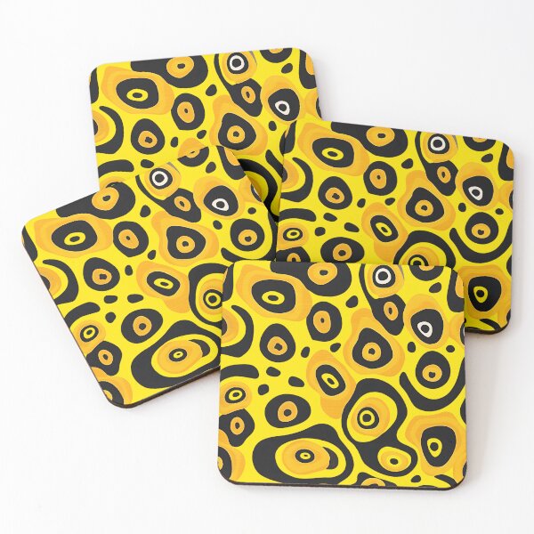 Item preview, Leopard Spots Abstract Pattern - Yellow and Black Spots designed and sold by HausKatz.