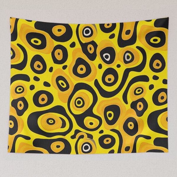 Item preview, Leopard Spots Abstract Pattern - Yellow and Black Spots designed and sold by HausKatz.