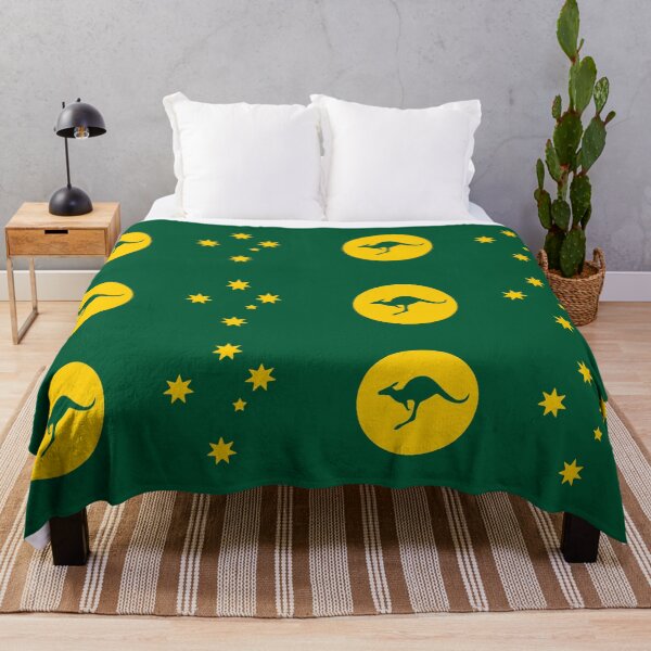 Item preview, Australia Kangaroo Sun Flag. Green and gold Southern Cross.  designed and sold by Kangaroo Sun.