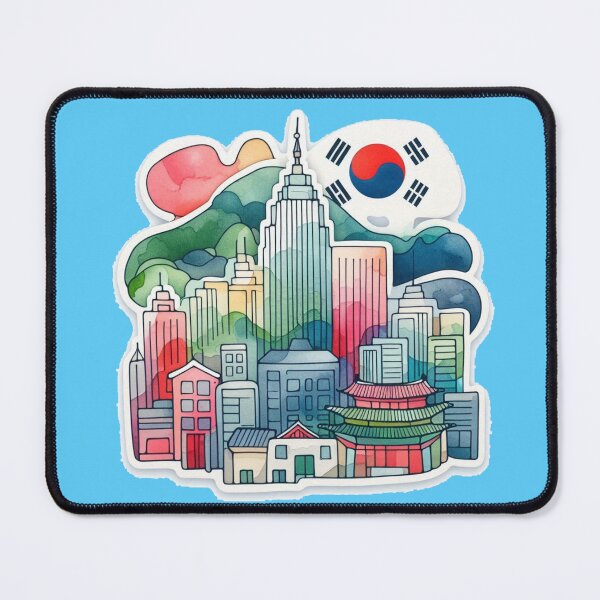 Item preview,  Ulsan South Korea Minimalist Skyline Sticker – Cute Watercolor Design,  designed and sold by PaintMeWorld.