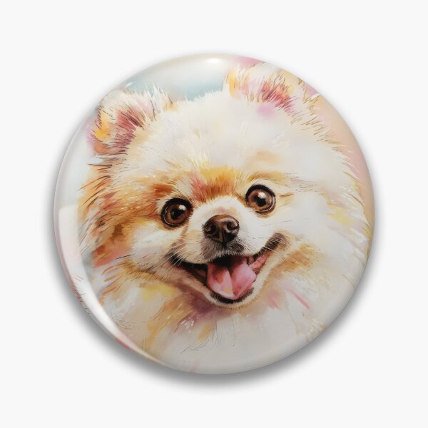 Artikelvorschau, Pomeranian, ein wunderschönes Aquarell eines Pomeranian-Hundes entworfen und verkauft von Pastel-Pulse.
