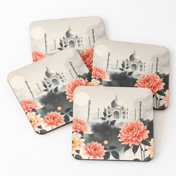 Item preview, Moonlit Taj Mahal and Flowers designed and sold by artedamensagem.