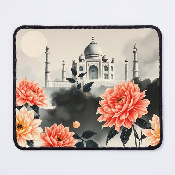 Item preview, Moonlit Taj Mahal and Flowers designed and sold by artedamensagem.