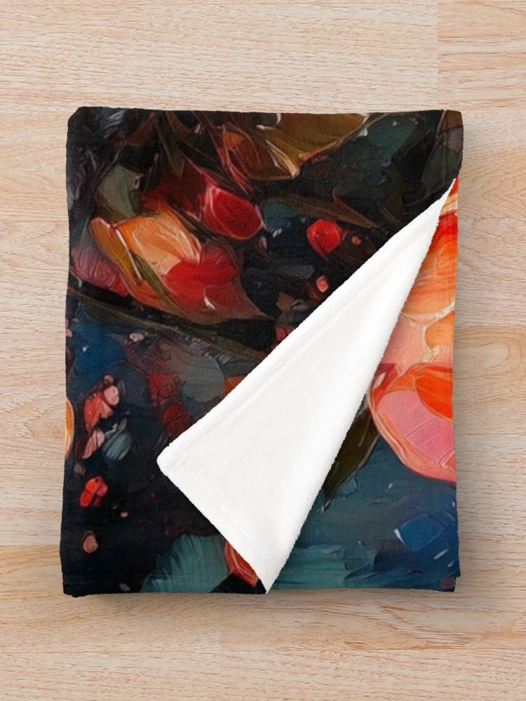 Thumbnail 3 of 6, Throw Blanket, Abstract Roses designed and sold by ArtFactoryAI.