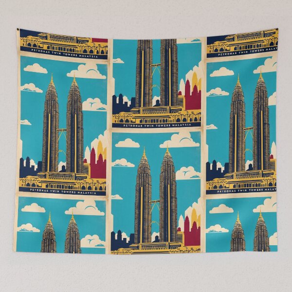 Item preview, Petronas Twin Towers Malaysia Vintage Travel Tourism designed and sold by TravelersGems.