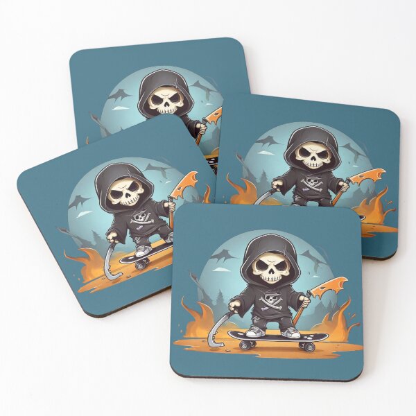 Item preview, Axe-Wielding Reaper on a Skateboard designed and sold by NiRia Spot.