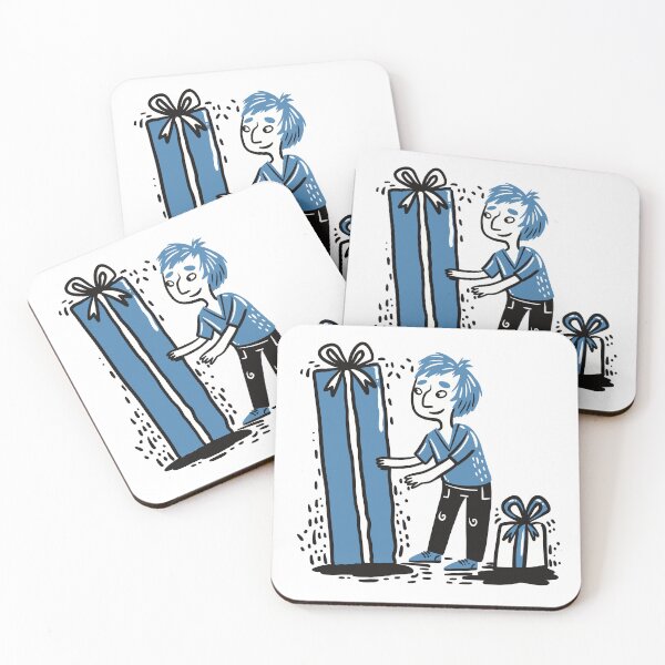 Item preview, Blue man with a big birthday present! designed and sold by jasmineberry.