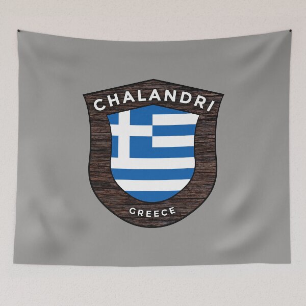 Item preview, Chalandri Greece Emblem Flag designed and sold by World Designs.