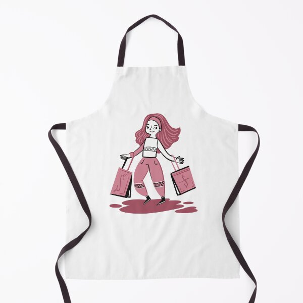 Item preview, Girl shopping with huge gift bags designed and sold by jasmineberry.