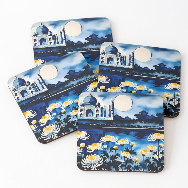 Item preview, Moonlit Blue Taj Mahal and Flowers designed and sold by artedamensagem.
