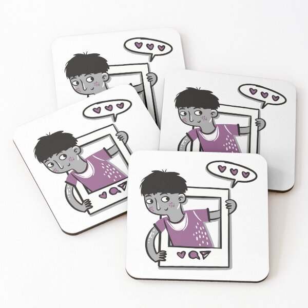 Item preview, Guy on Social media square designed and sold by jasmineberry.