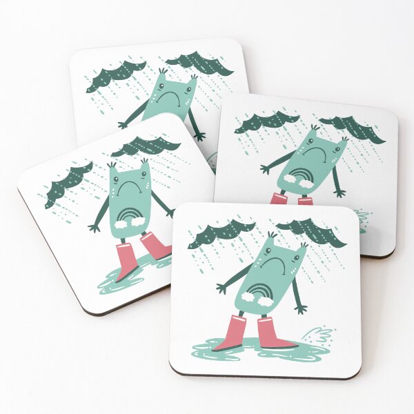 Item preview, Green frog in the rain designed and sold by jasmineberry.