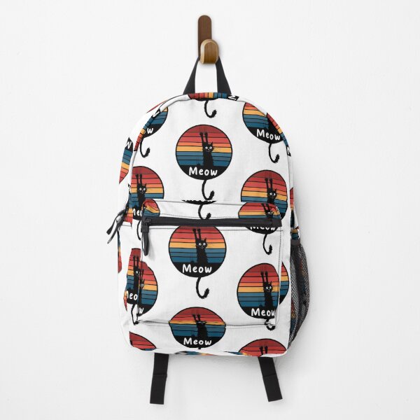Item preview, Retro Scratching Cat – Vintage Sunset "Meow" Graphic designed and sold by Pastel-Pulse.