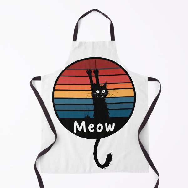 Item preview, Retro Scratching Cat – Vintage Sunset "Meow" Graphic designed and sold by Pastel-Pulse.