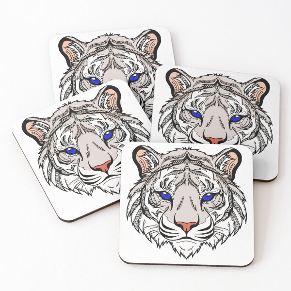 Item preview, Tribal White Tiger Face designed and sold by Steeb757.