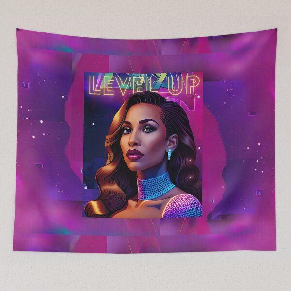 Item preview, Fabulous Woman Glamorous Pink Neon Retro Level Up designed and sold by Melan Designs.