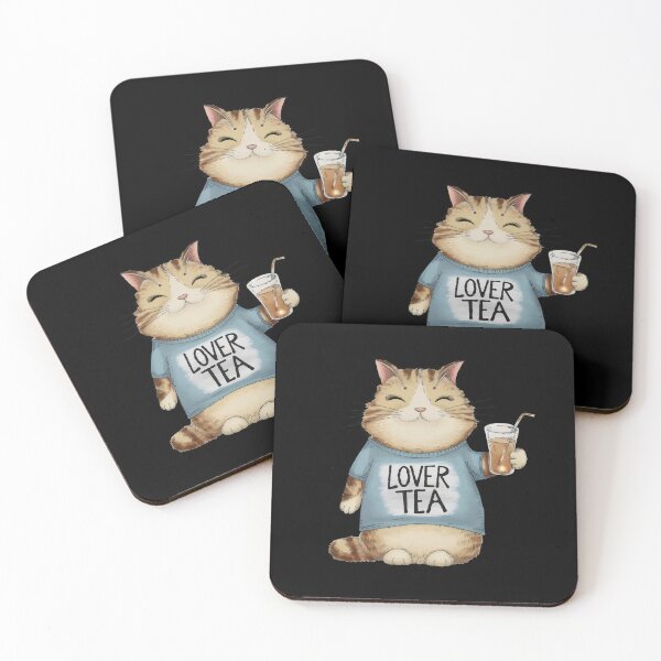 Item preview, Cute Tea Lover Cat – "Lover Tea" Cat Illustration designed and sold by Cherry-Cat.