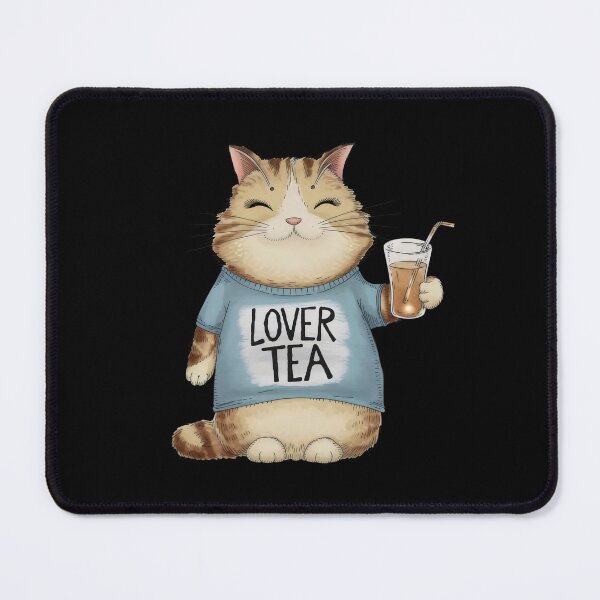 Item preview, Cute Tea Lover Cat – "Lover Tea" Cat Illustration designed and sold by Cherry-Cat.
