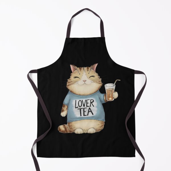 Item preview, Cute Tea Lover Cat – "Lover Tea" Cat Illustration designed and sold by Cherry-Cat.