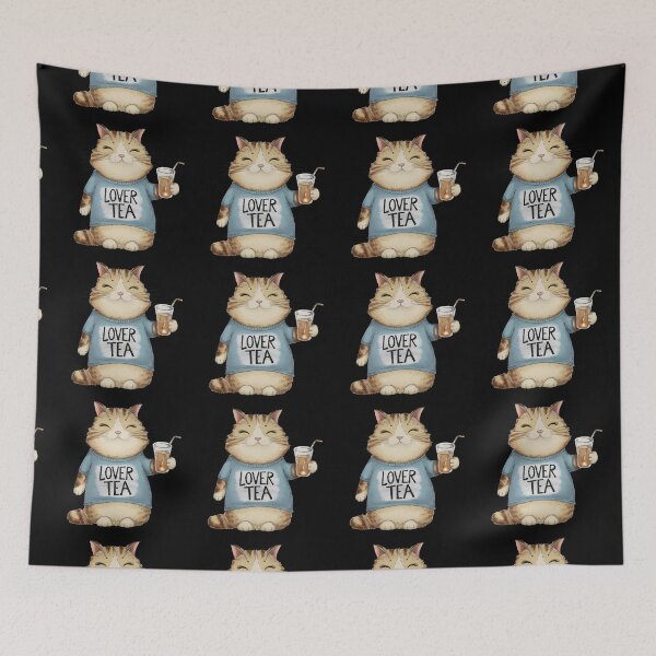 Item preview, Cute Tea Lover Cat – "Lover Tea" Cat Illustration designed and sold by Cherry-Cat.