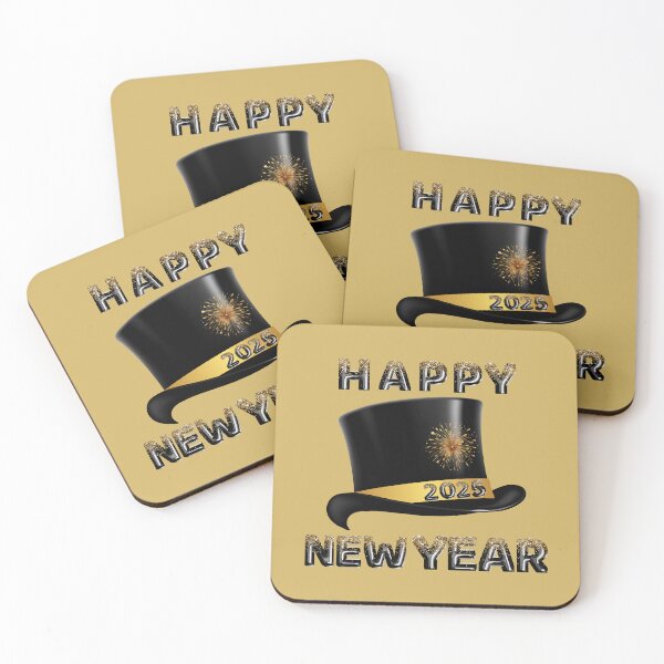 Item preview, Elegant 2025 Top Hat with Gold Fireworks & New Year Cheer designed and sold by bAIryBarn.