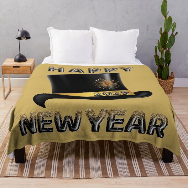 Item preview, Elegant 2025 Top Hat with Gold Fireworks & New Year Cheer designed and sold by bAIryBarn.