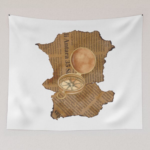 Item preview, Old flamed paper and compass designed and sold by AccessibleShop.