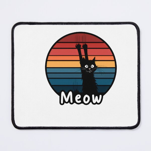 Item preview, Retro Sunset Cat Design – Scratching Cat "Meow" Graphic designed and sold by Cherry-Cat.