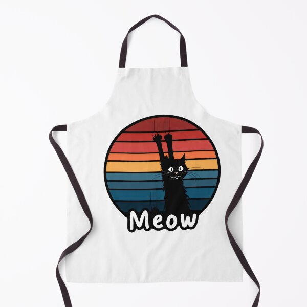 Item preview, Retro Sunset Cat Design – Scratching Cat "Meow" Graphic designed and sold by Cherry-Cat.