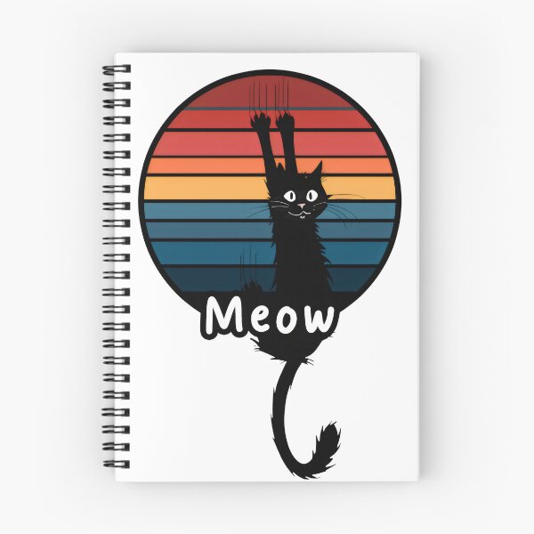 Item preview, Vintage Black Cat "Meow" Design – Retro Sunset Scratch Graphic designed and sold by Cherry-Cat.