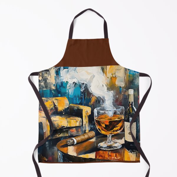 Item preview, Relaxing Cigar Lounge with Armchair, Wine, and Brandy Digital Abstract Art AI Generated designed and sold by OlfactoART Studio.