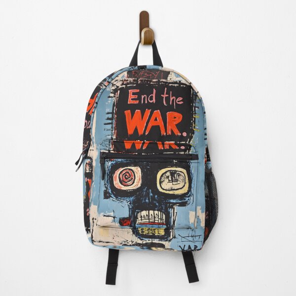 Item preview, End the WAR: Graffiti Neo Expressionism Powerful Chaotic Call to Action Abstract Digital AI Art designed and sold by OlfactoART Studio.