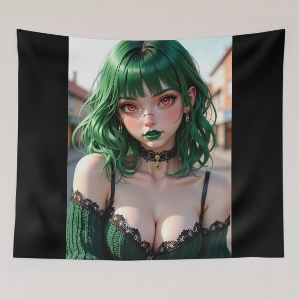 Item preview, Green Hair Goth Girl designed and sold by NPC-Trader.