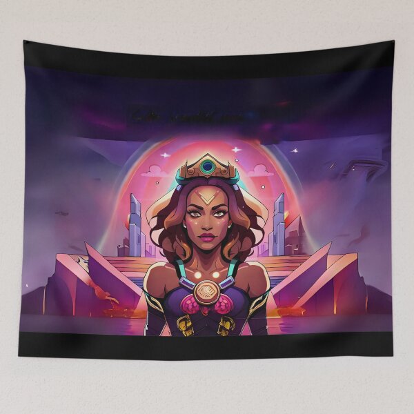 Item preview, Fabulous Woman Pink Cyberpunk Neon Retro Goddess designed and sold by Melan Designs.