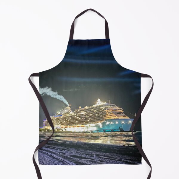 Item preview, Majestic Cruiseship lit up at Night on Moonlit Beach designed and sold by WanderingLife.