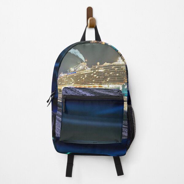 Item preview, Majestic Cruiseship lit up at Night on Moonlit Beach designed and sold by WanderingLife.
