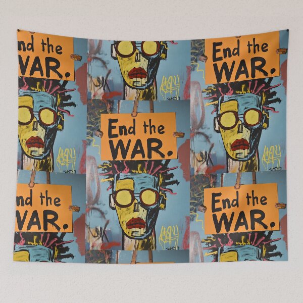 Item preview, A Poignant Message to End the War Captured in a Vibrant Graffiti Neo Expressionism Style with Bold Abstract Colors designed and sold by OlfactoART Studio.