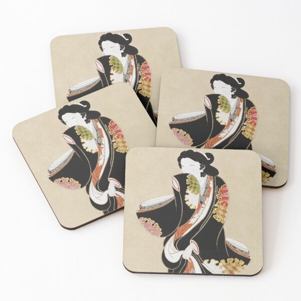 Artikelvorschau, Japanische Frau (1650-1660) Vintage Ukiyo-e Malerei entworfen und verkauft von My Artprintz.