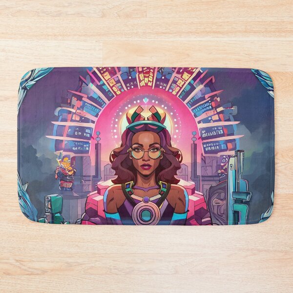 Item preview, Fabulous Woman Pink Cyberpunk Neon Retro Goddess designed and sold by Melan Designs.