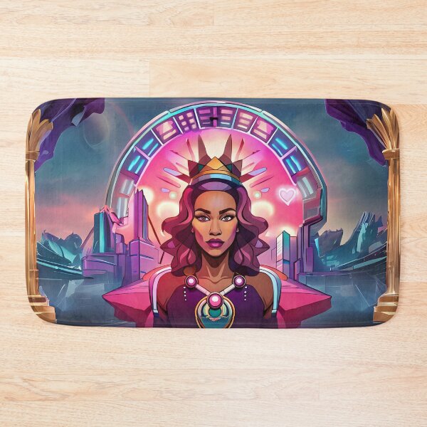 Item preview, Fabulous Woman Pink Cyberpunk Neon Retro Goddess designed and sold by Melan Designs.