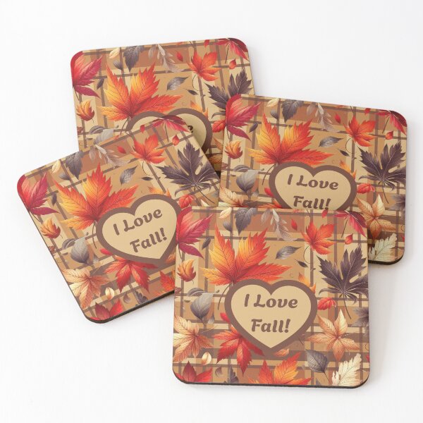 Item preview, I Love Fall Autumn Leaves and Plaid designed and sold by QuirkyChicArts.
