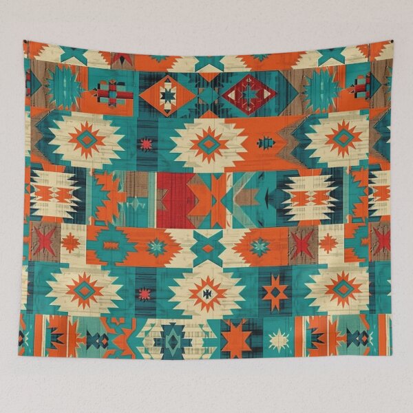 Item preview, Colorful Mapuche Pattern  designed and sold by HausKatz.